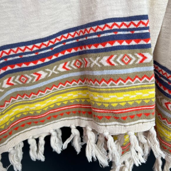 Esprit open front cardigan sweater southwest stripe fringe boho western casual S - Picture 7 of 9